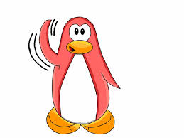 penguin waving
